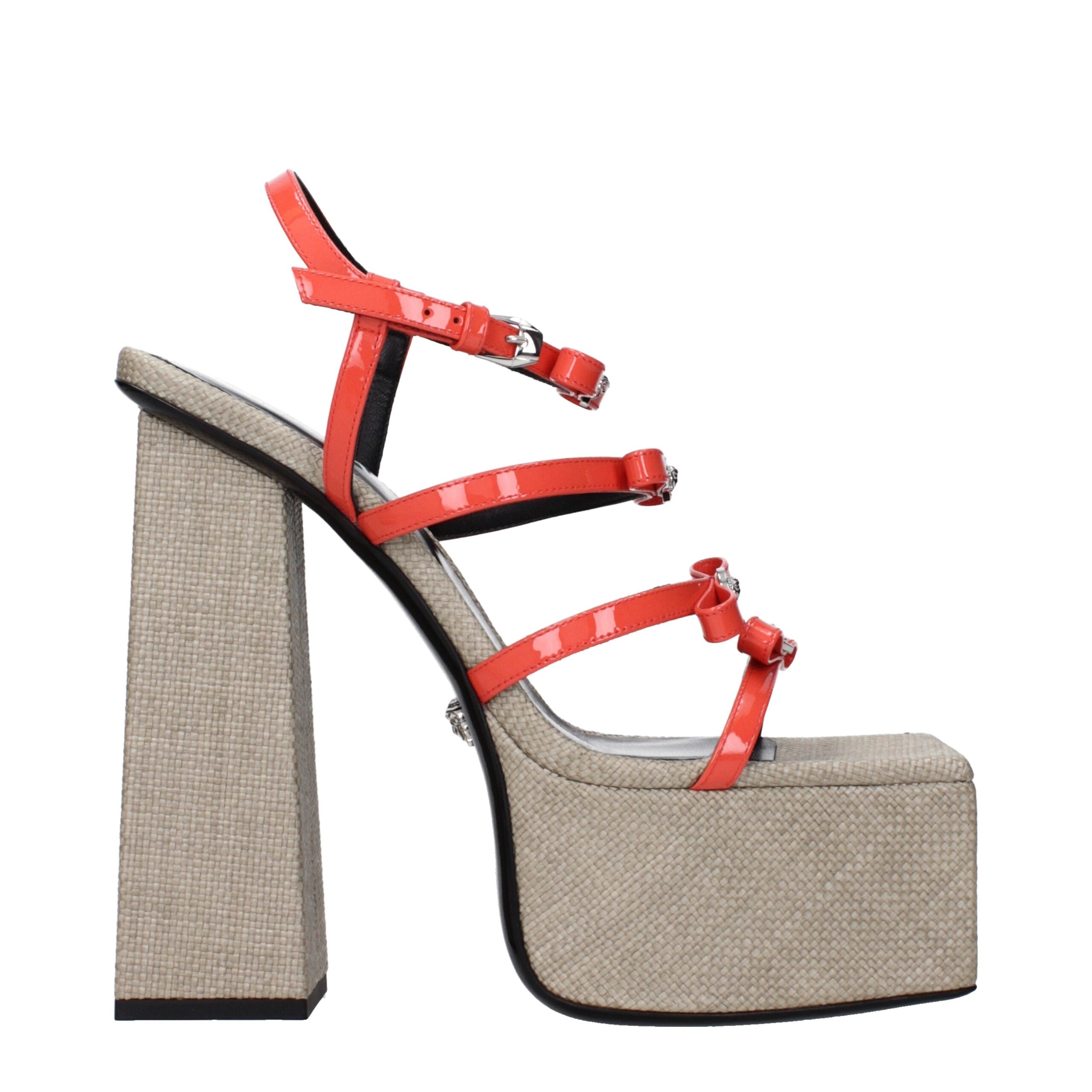 Versace - Orange Leather Platforms