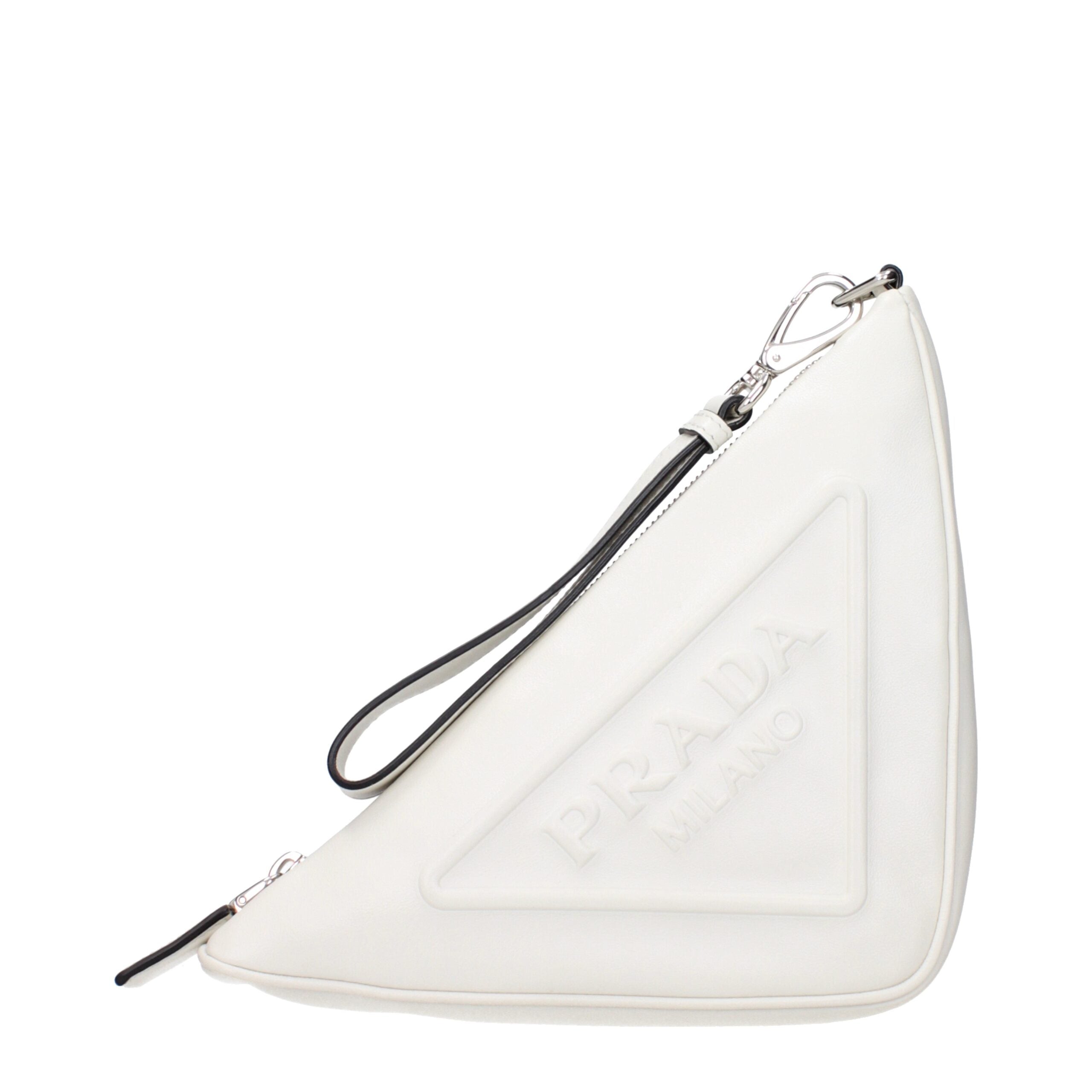Prada - White Leather Clutch Bags