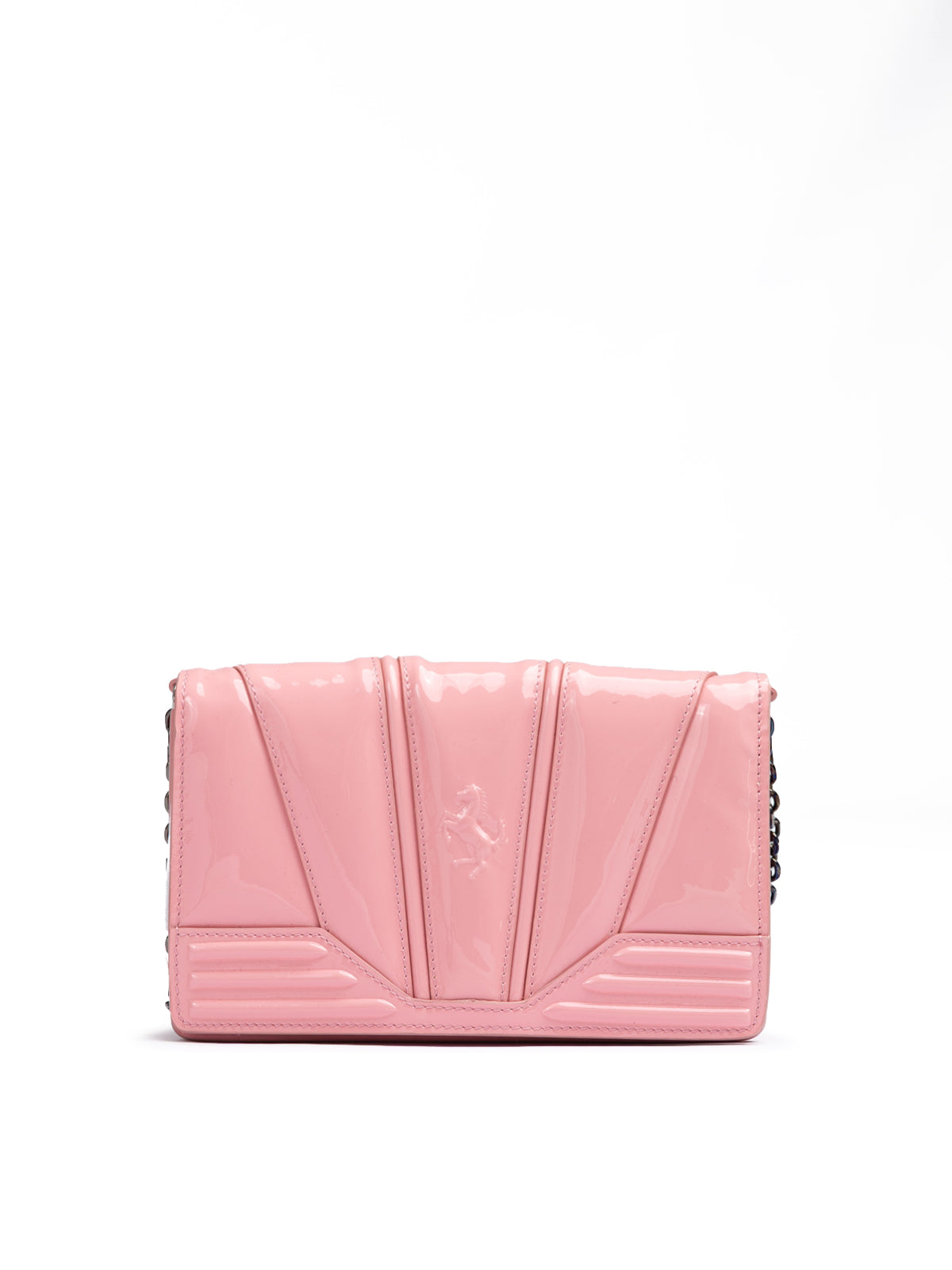 Ferrari - Pink GT patent leather bag with chain