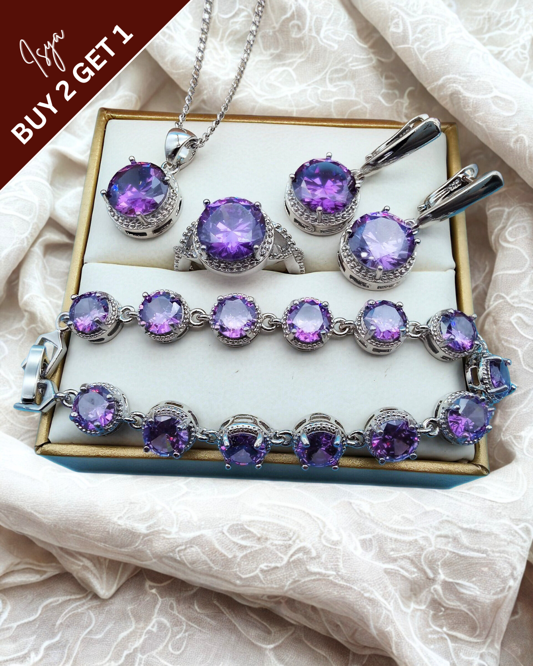 Shivanya – Regal Diamond-Inspired 4-Piece Set