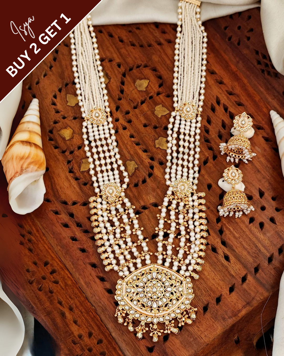 Vidhatri – Antique Pearl Party Wear Necklace Set