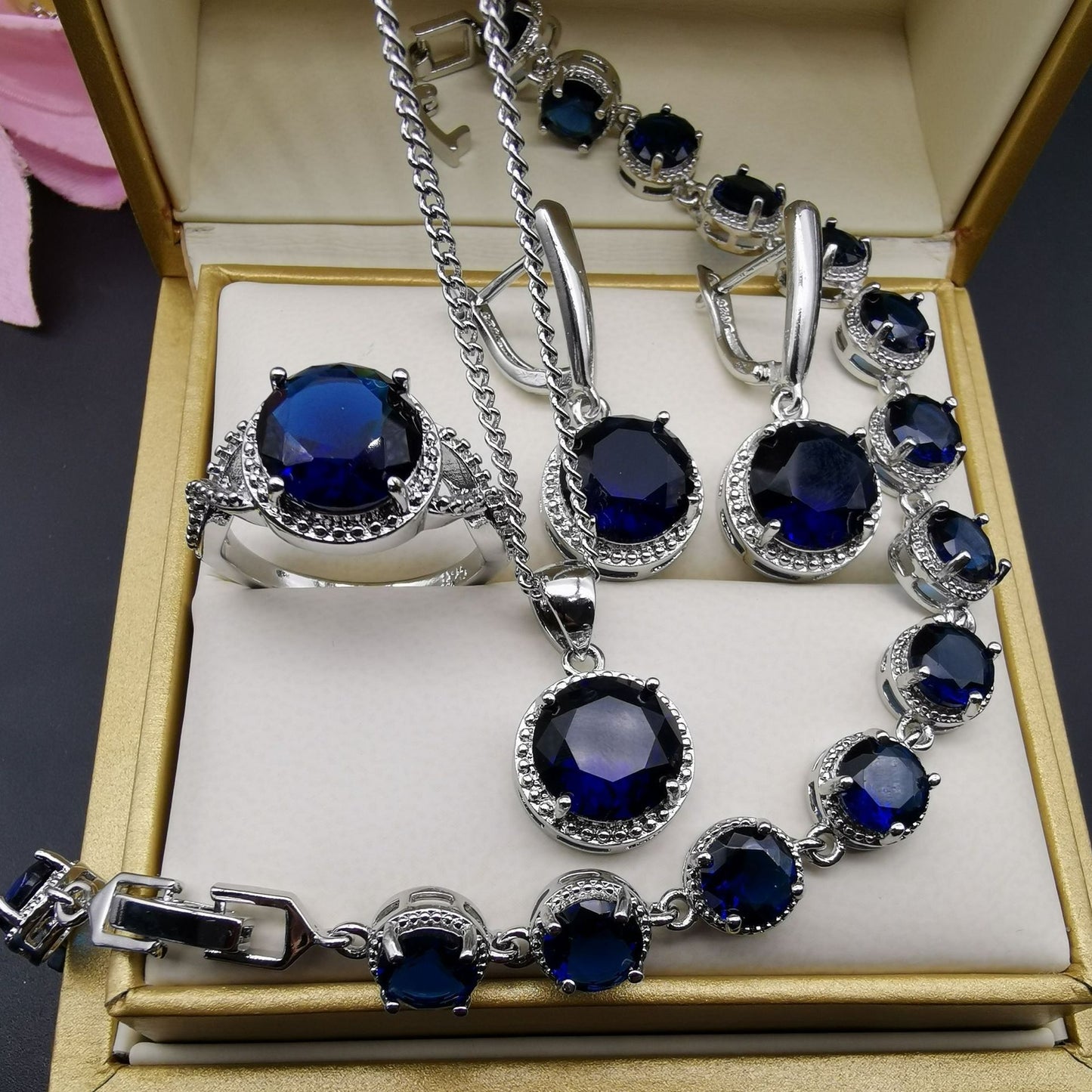 Shivanya – Regal Diamond-Inspired 4-Piece Set
