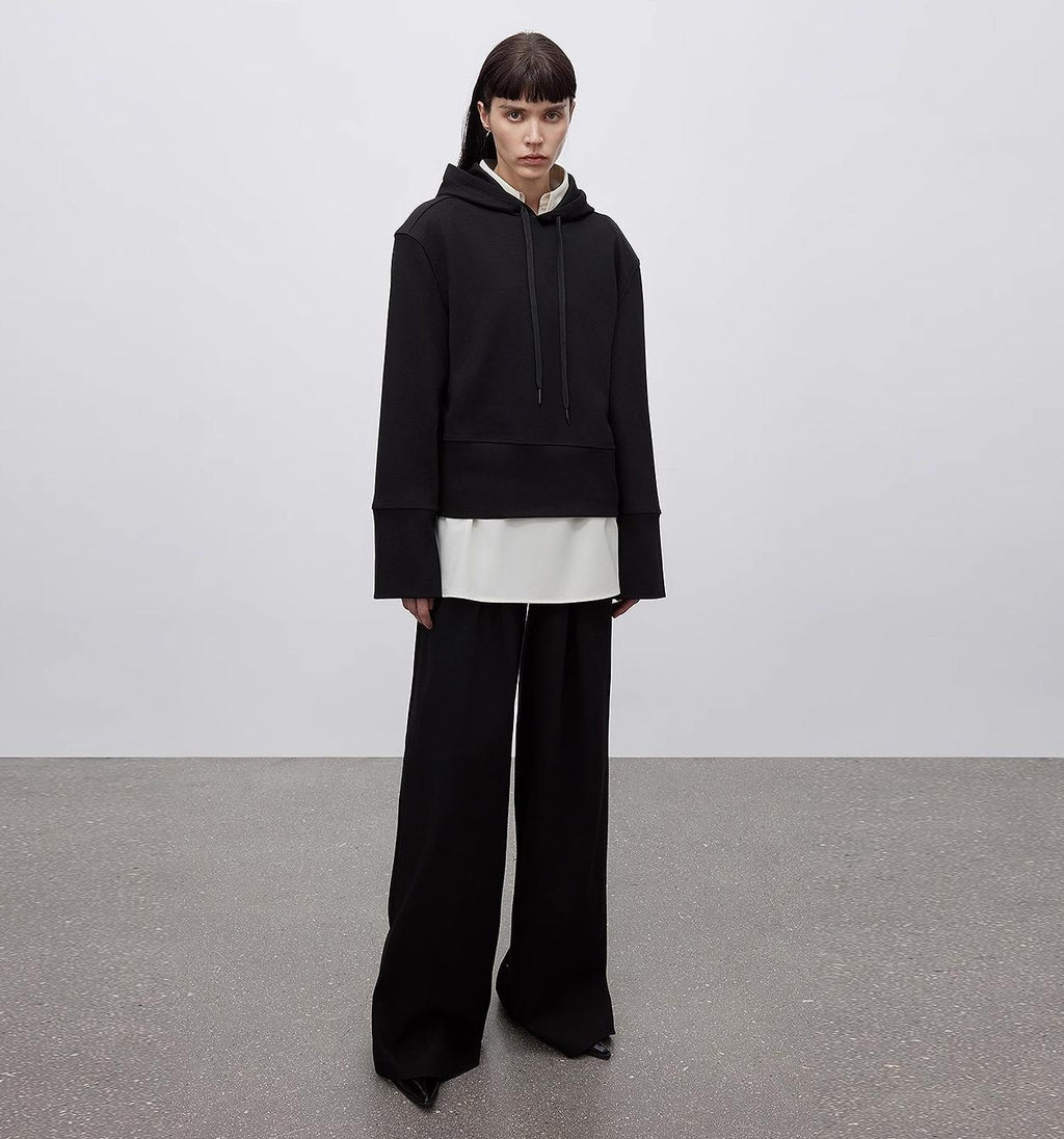 "Time Travel" Short Hooded Sweatshirt for Women, Sports Style Set, Autumn and Winter Casual Sweatpants With Straight-Leg