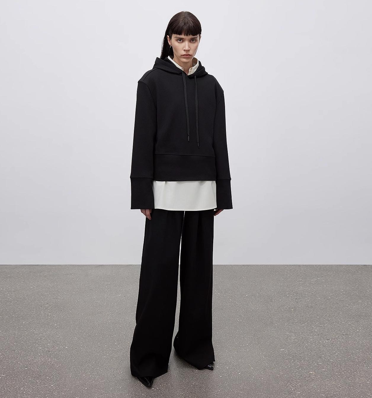 "Time Travel" Short Hooded Sweatshirt for Women, Sports Style Set, Autumn and Winter Casual Sweatpants With Straight-Leg
