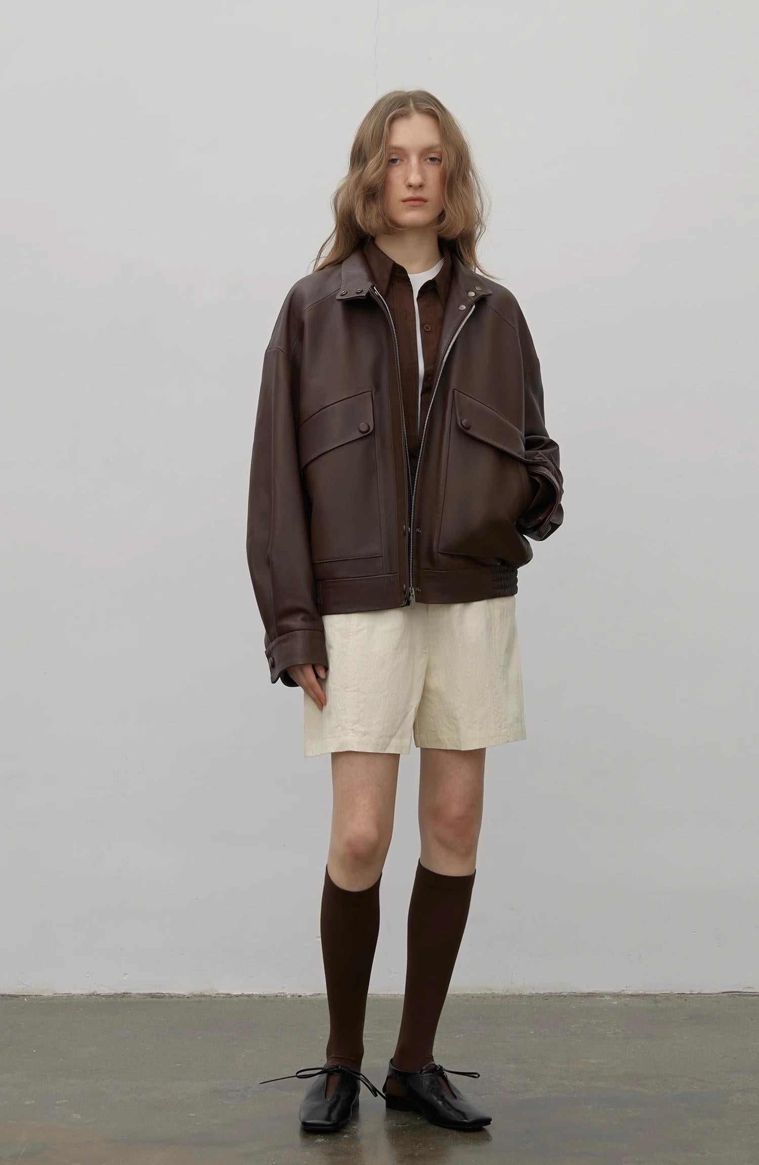 Loveless Muse - Brown Retro Genuine Sheep Leather Women's Motorcycle Jacket