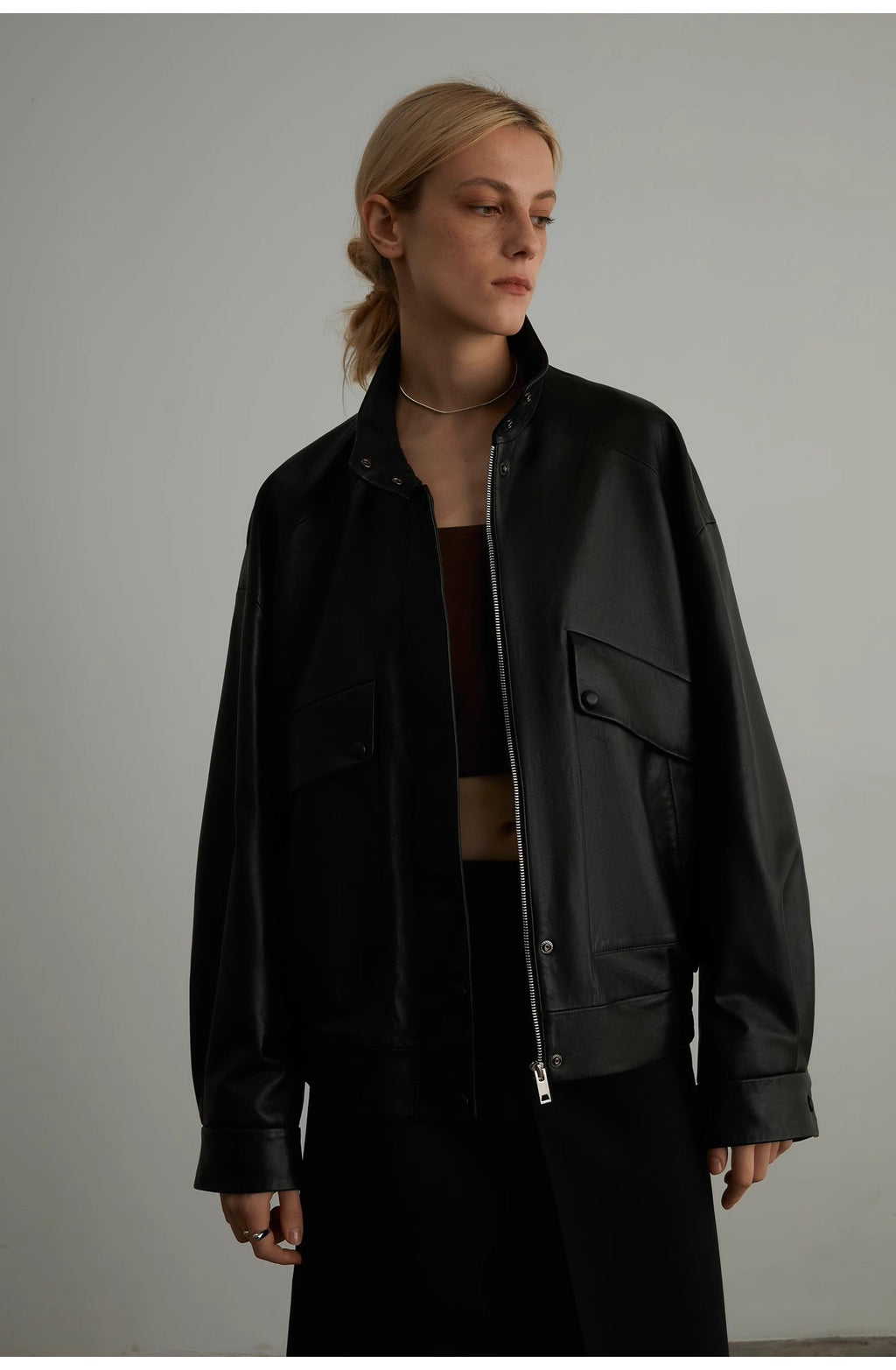Loveless Muse - Brown Retro Genuine Sheep Leather Women's Motorcycle Jacket