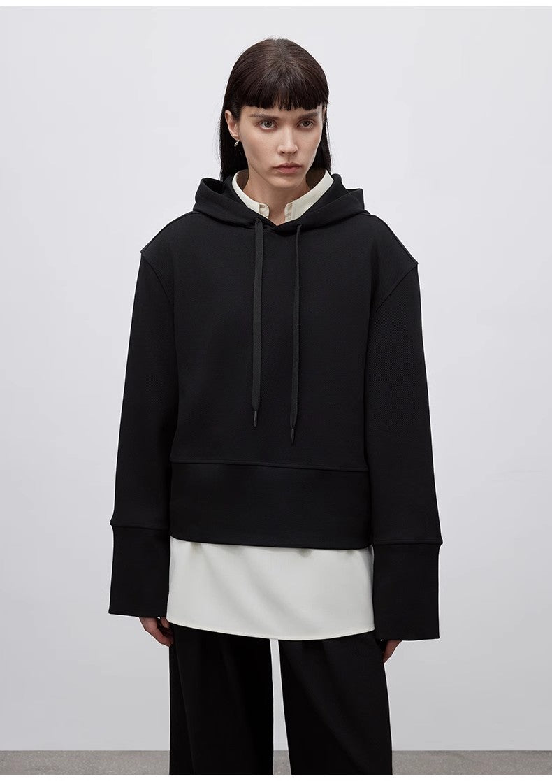 "Time Travel" Short Hooded Sweatshirt for Women, Sports Style Set, Autumn and Winter Casual Sweatpants With Straight-Leg