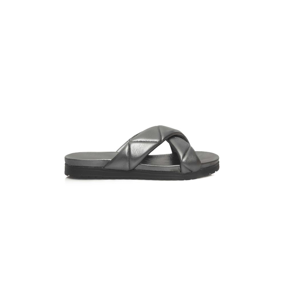 Cerruti 1881 - Gray Lambskin Women Sandal