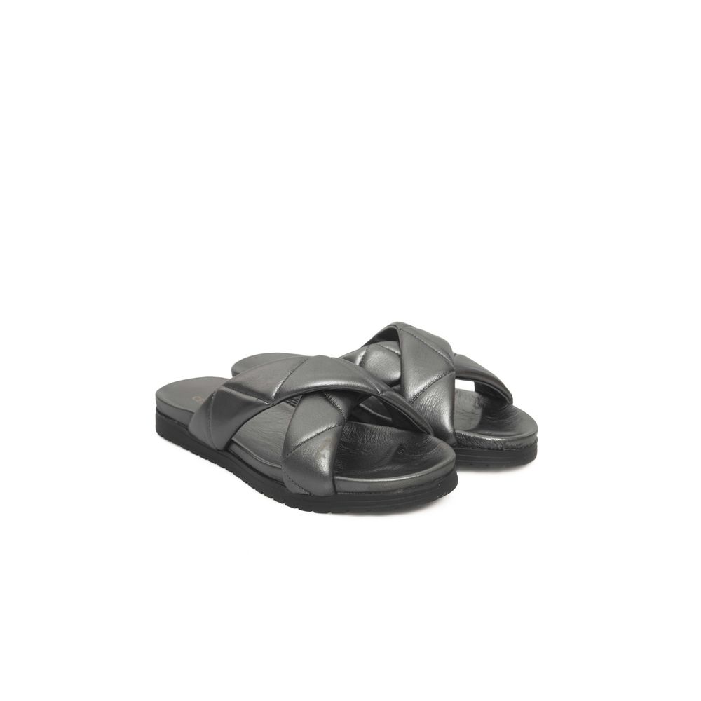 Cerruti 1881 - Gray Lambskin Women Sandal