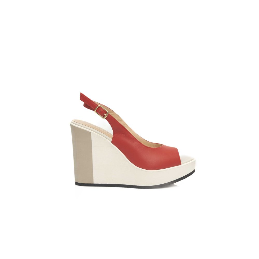 Cerruti 1881 - Red Calfskin Women Sandal