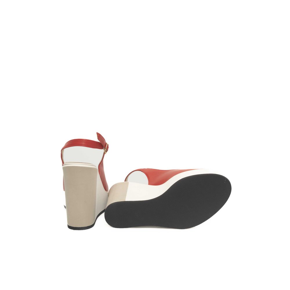 Cerruti 1881 - Red Calfskin Women Sandal