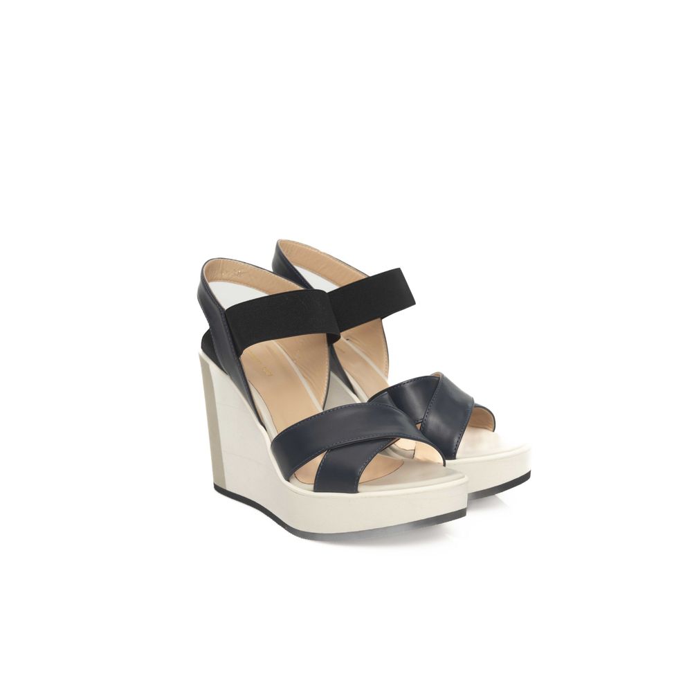 Cerruti 1881 - Blue Calfskin Women Sandal