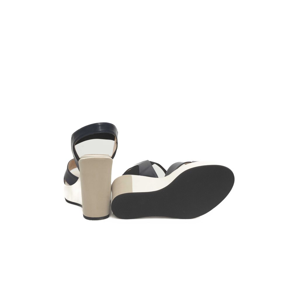 Cerruti 1881 - Blue Calfskin Women Sandal