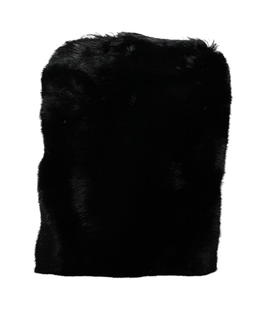Dolce & Gabbana - Black Faux Fur Silver Chain Crossbody Shoulder Purse Bag