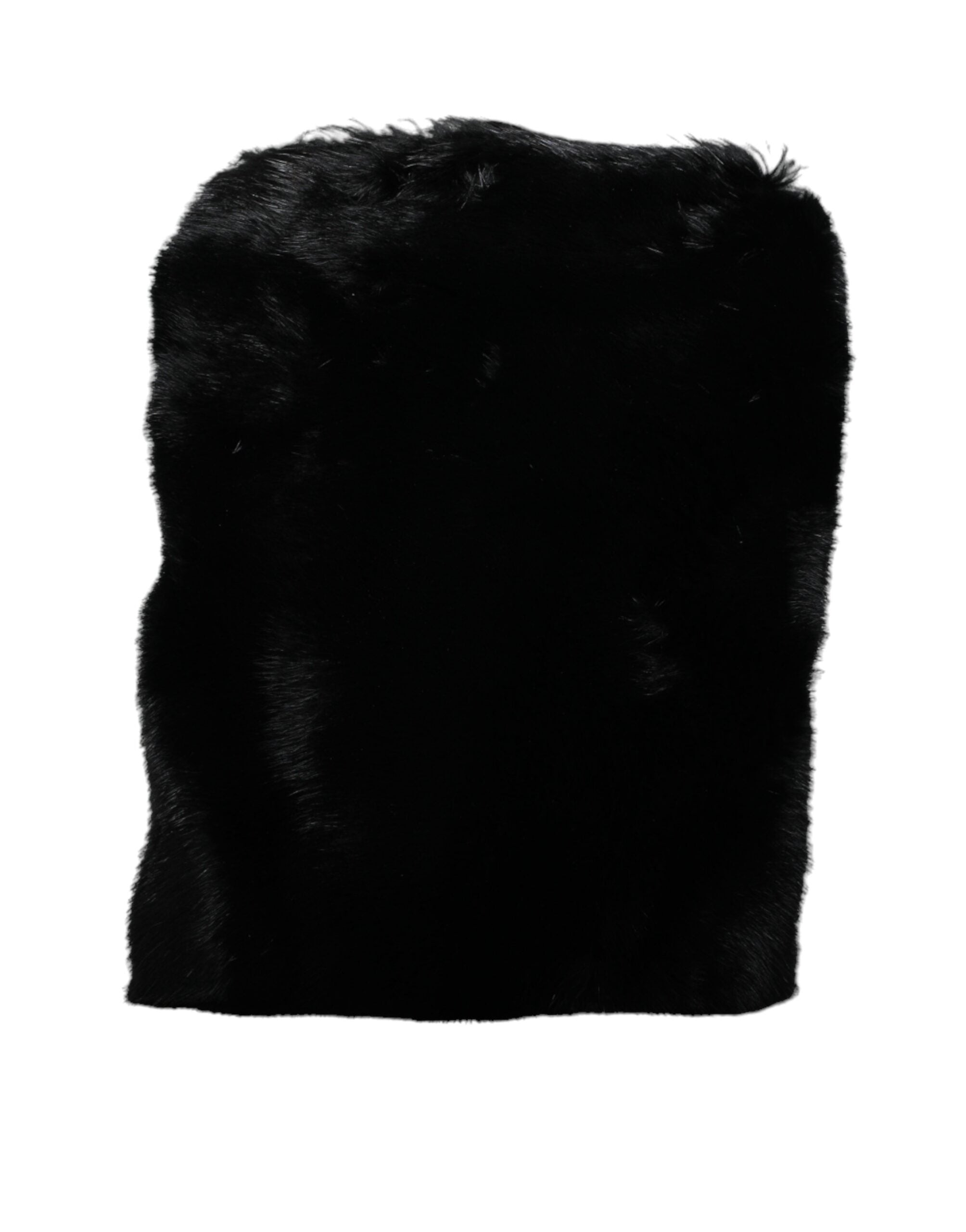 Dolce & Gabbana - Black Faux Fur Silver Chain Crossbody Shoulder Purse Bag
