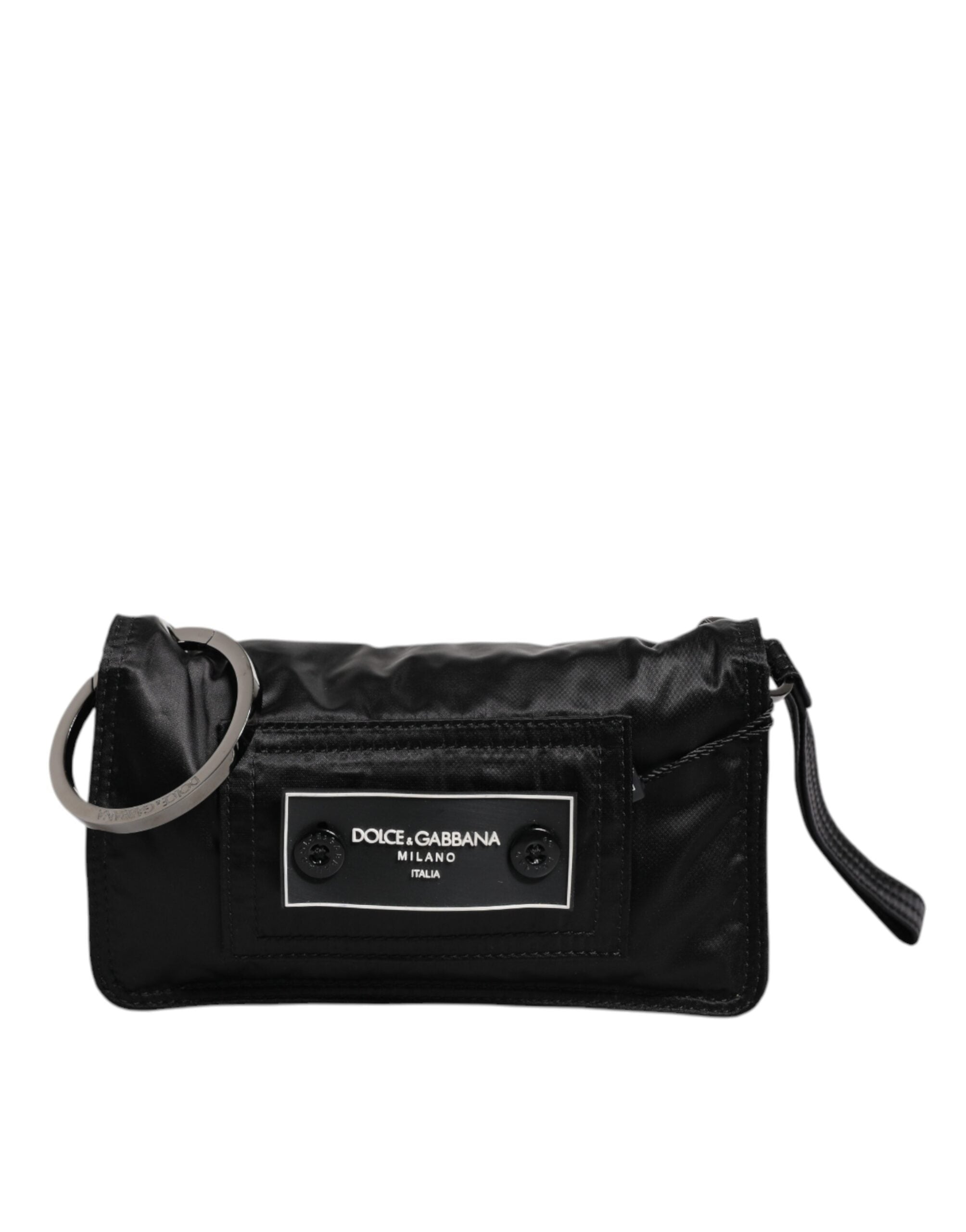 Dolce & Gabbana - Black Fabric Logo Two Way Clutch Crossbody Bag