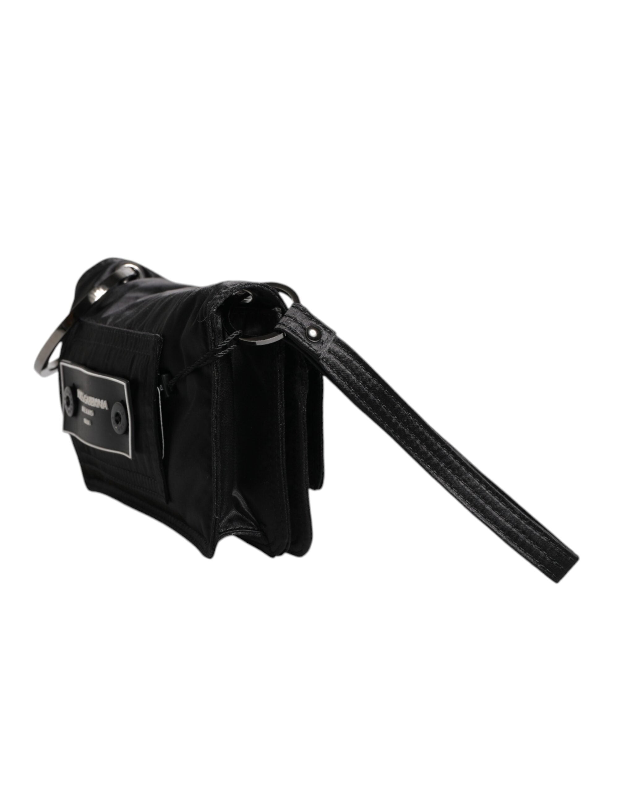 Dolce & Gabbana - Black Fabric Logo Two Way Clutch Crossbody Bag