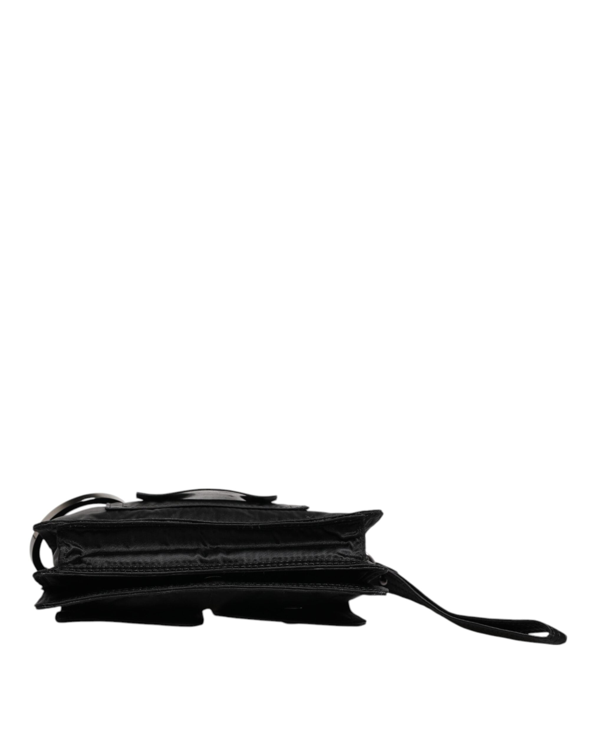 Dolce & Gabbana - Black Fabric Logo Two Way Clutch Crossbody Bag