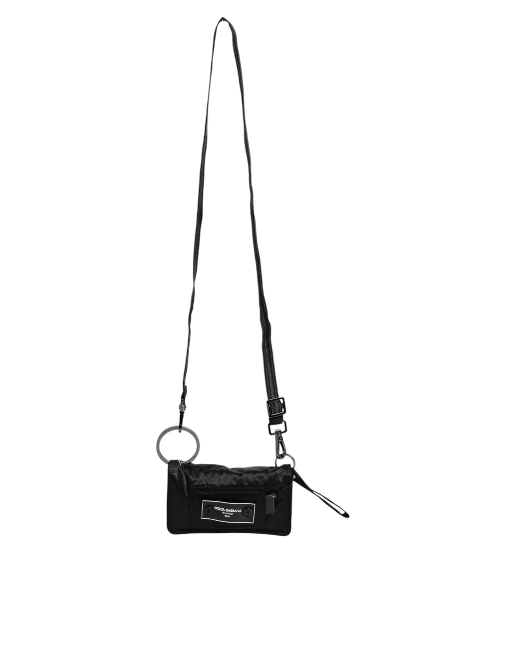 Dolce & Gabbana - Black Fabric Logo Two Way Clutch Crossbody Bag