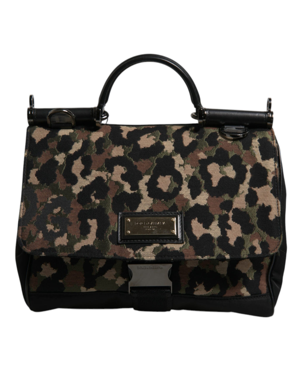 Dolce & Gabbana - Brown Leopard Print Lacquard Nylon Sicily Tote Bag