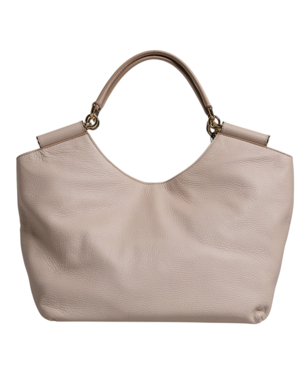 Dolce & Gabbana - Light Pink Deer Leather Logo Plaque Tote Top Handle Bag