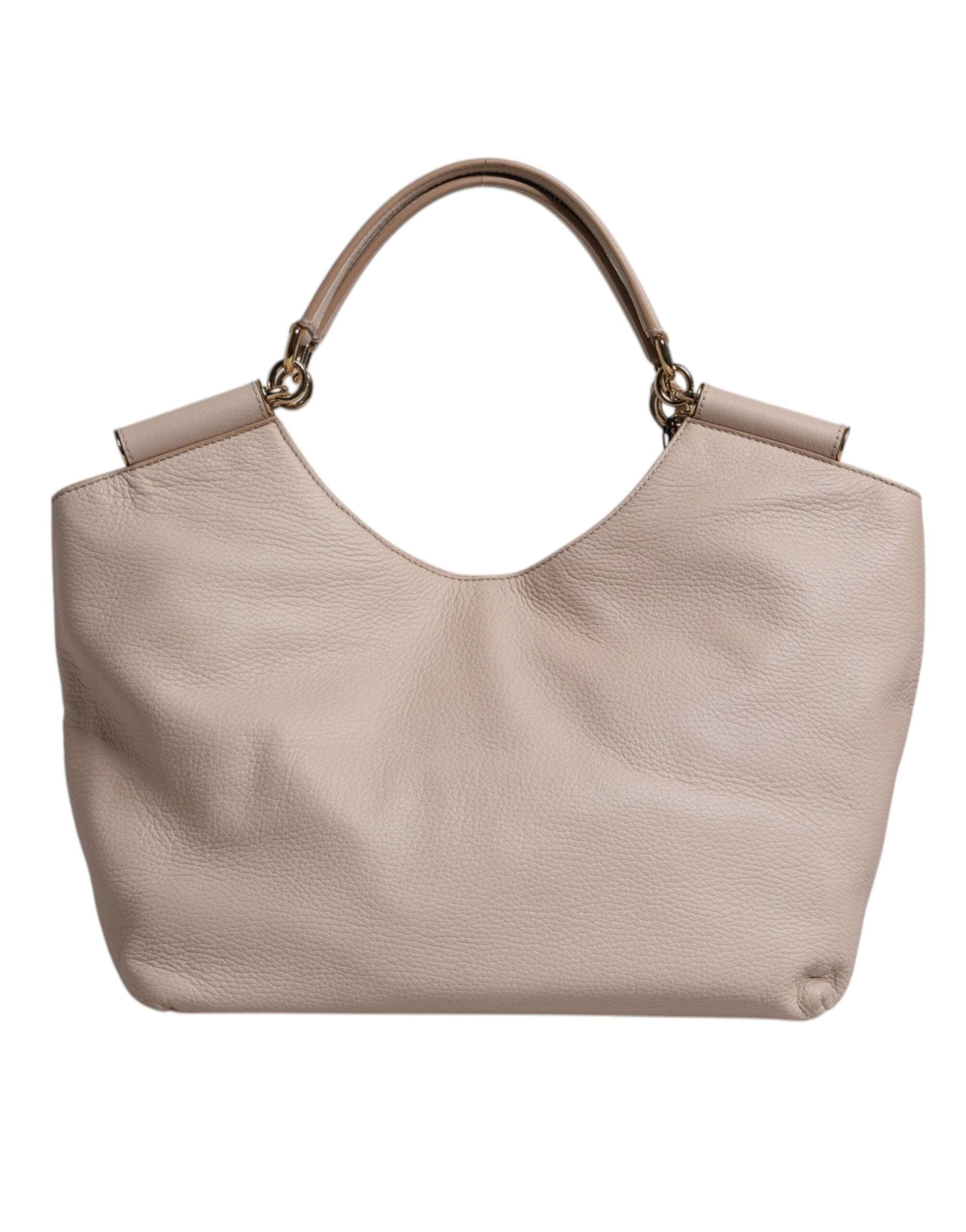 Dolce & Gabbana - Light Pink Deer Leather Logo Plaque Tote Top Handle Bag