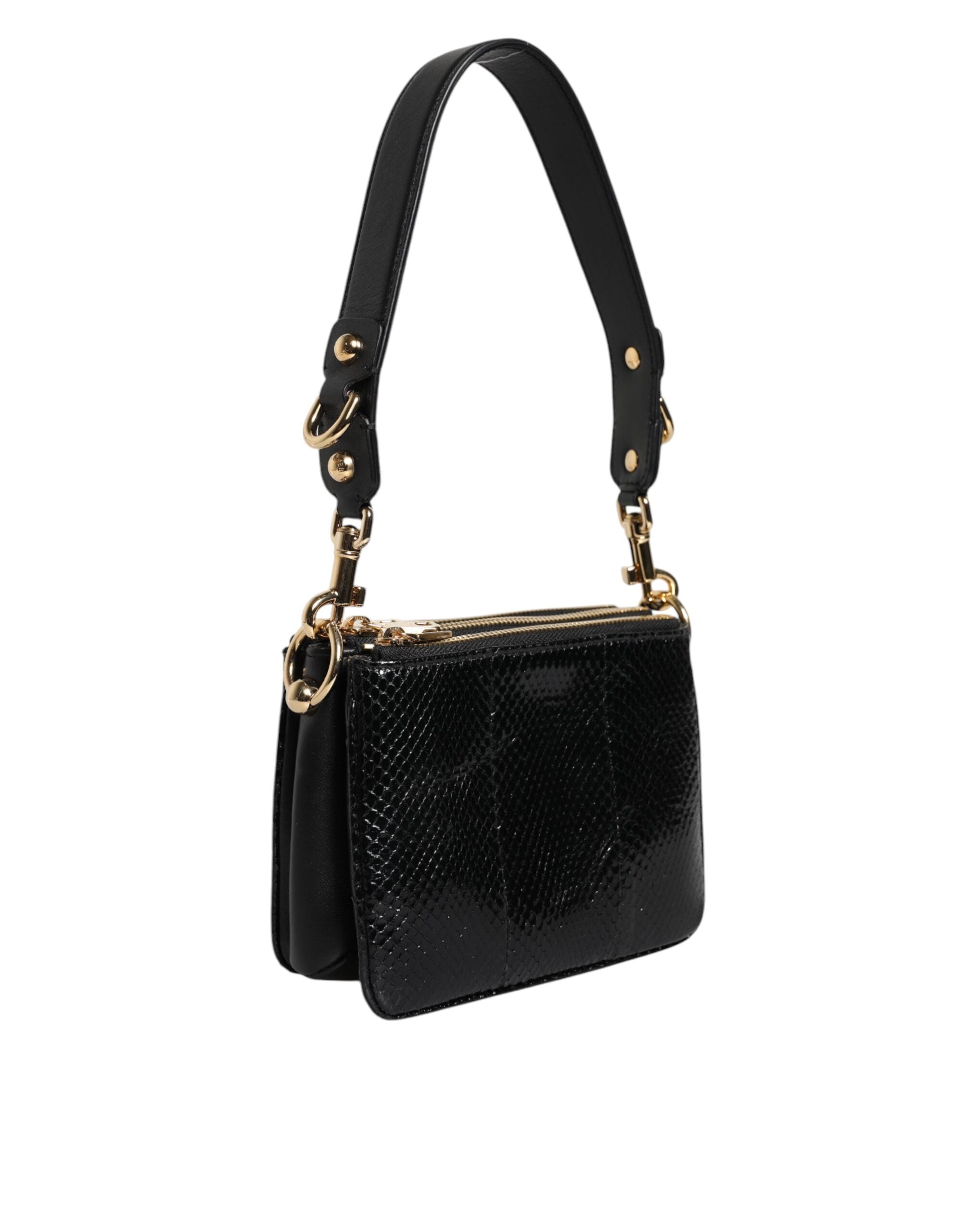 Dolce & Gabbana - Black Exotic Leather Shoulder Sling Clutch Bag