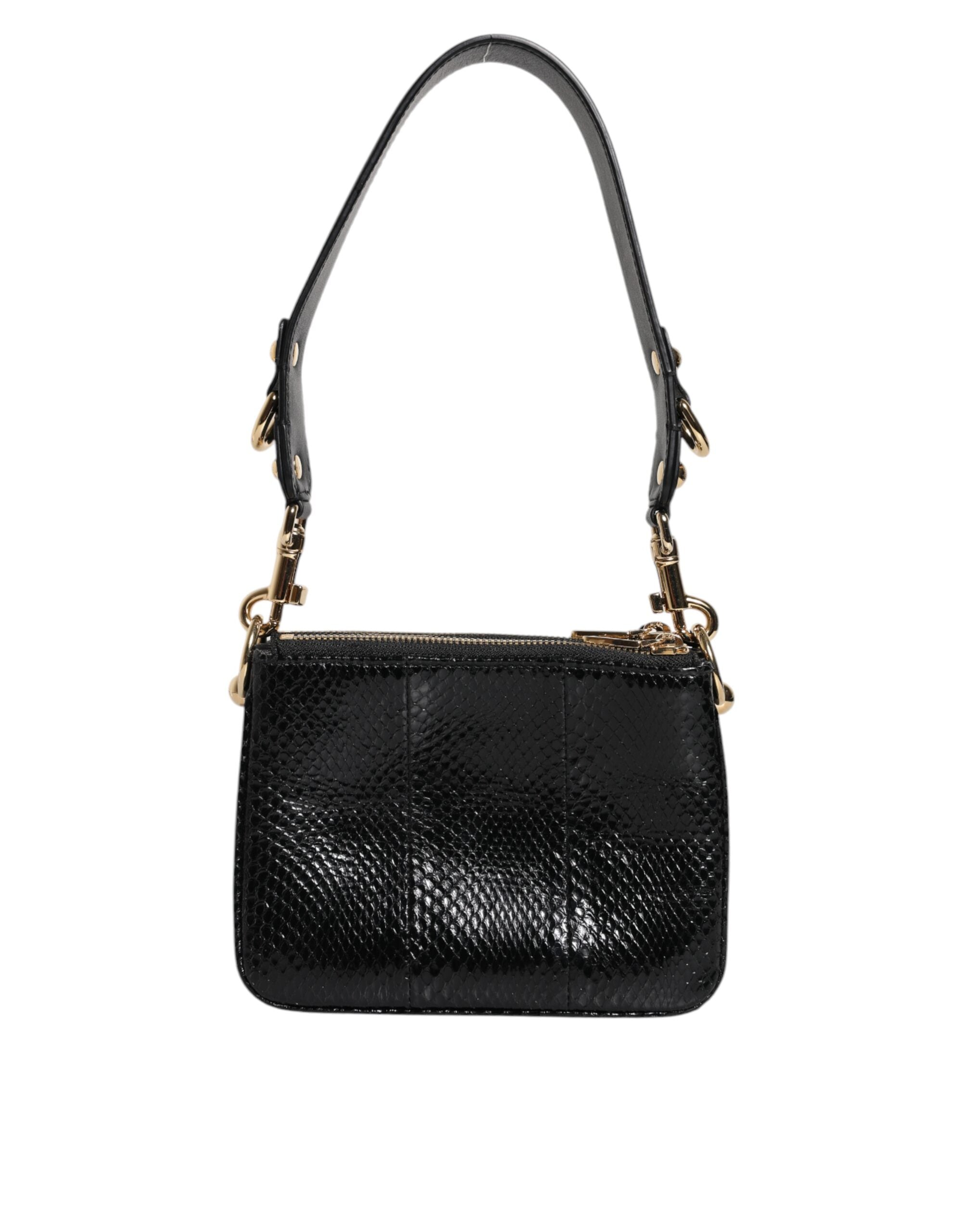 Dolce & Gabbana - Black Exotic Leather Shoulder Sling Clutch Bag