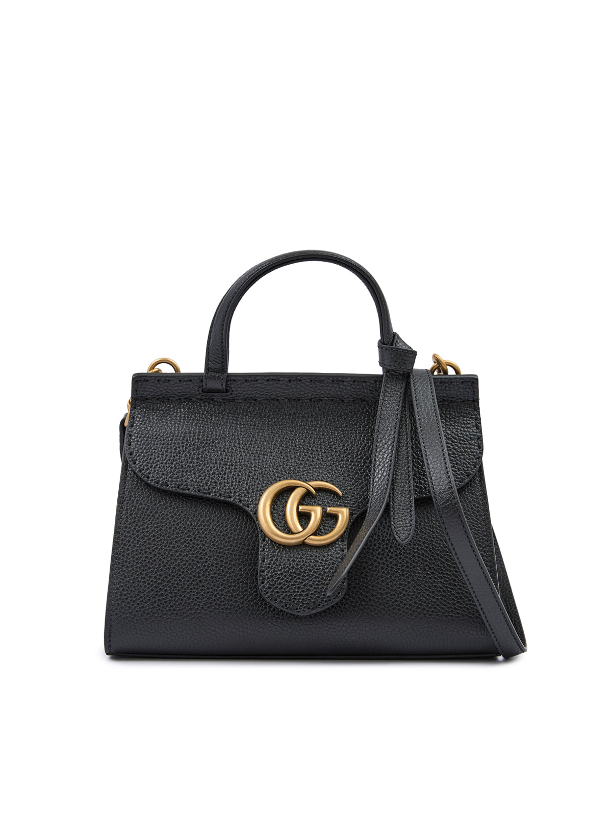 Gucci - Black Leather GG Marmont Handbag