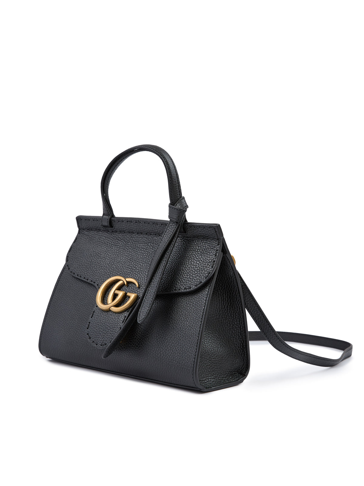 Gucci - Black Leather GG Marmont Handbag