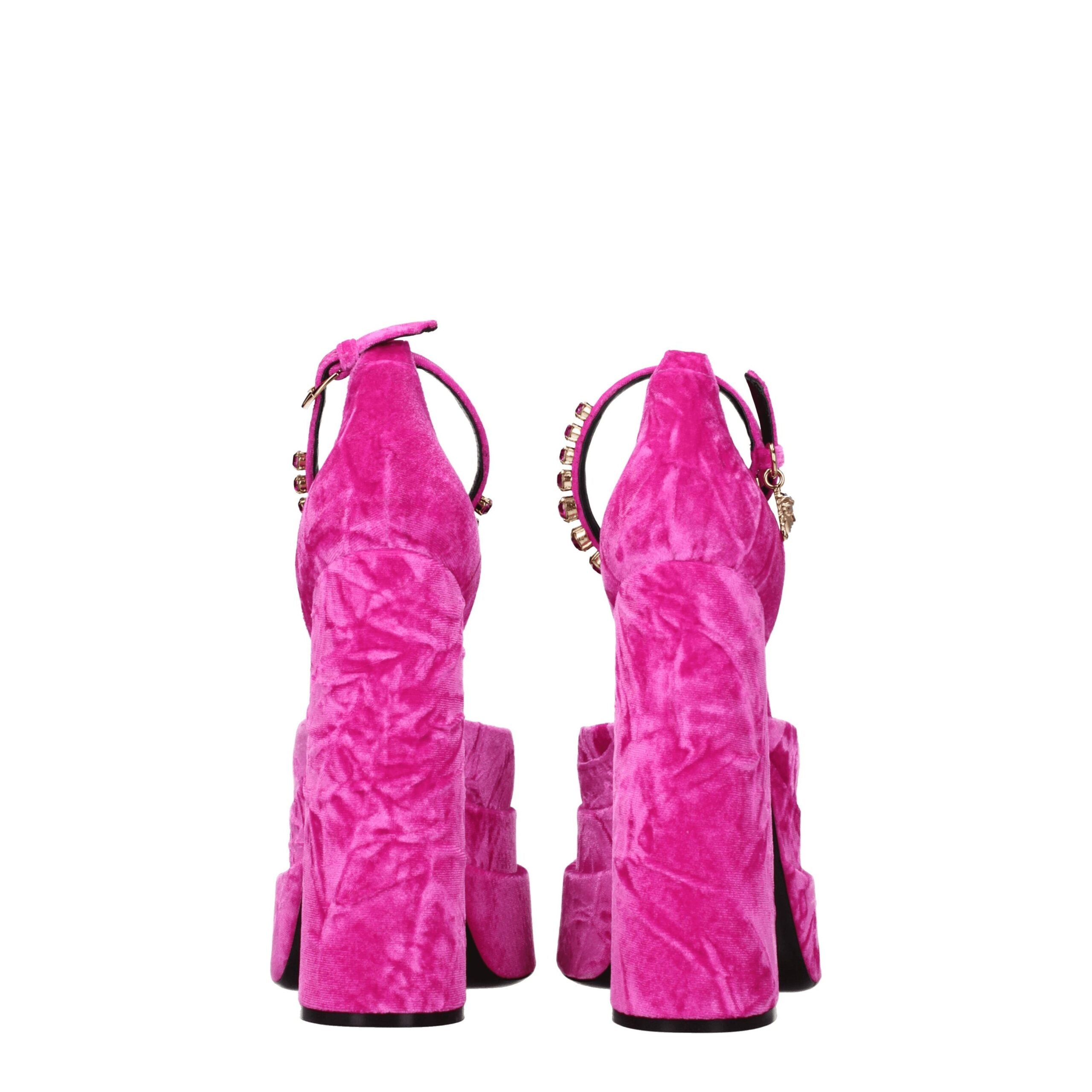 Versace - Pink Velvet Platforms