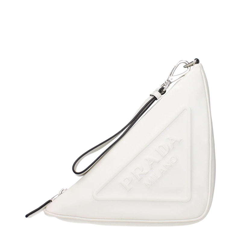 Prada - White Leather Clutch Bags