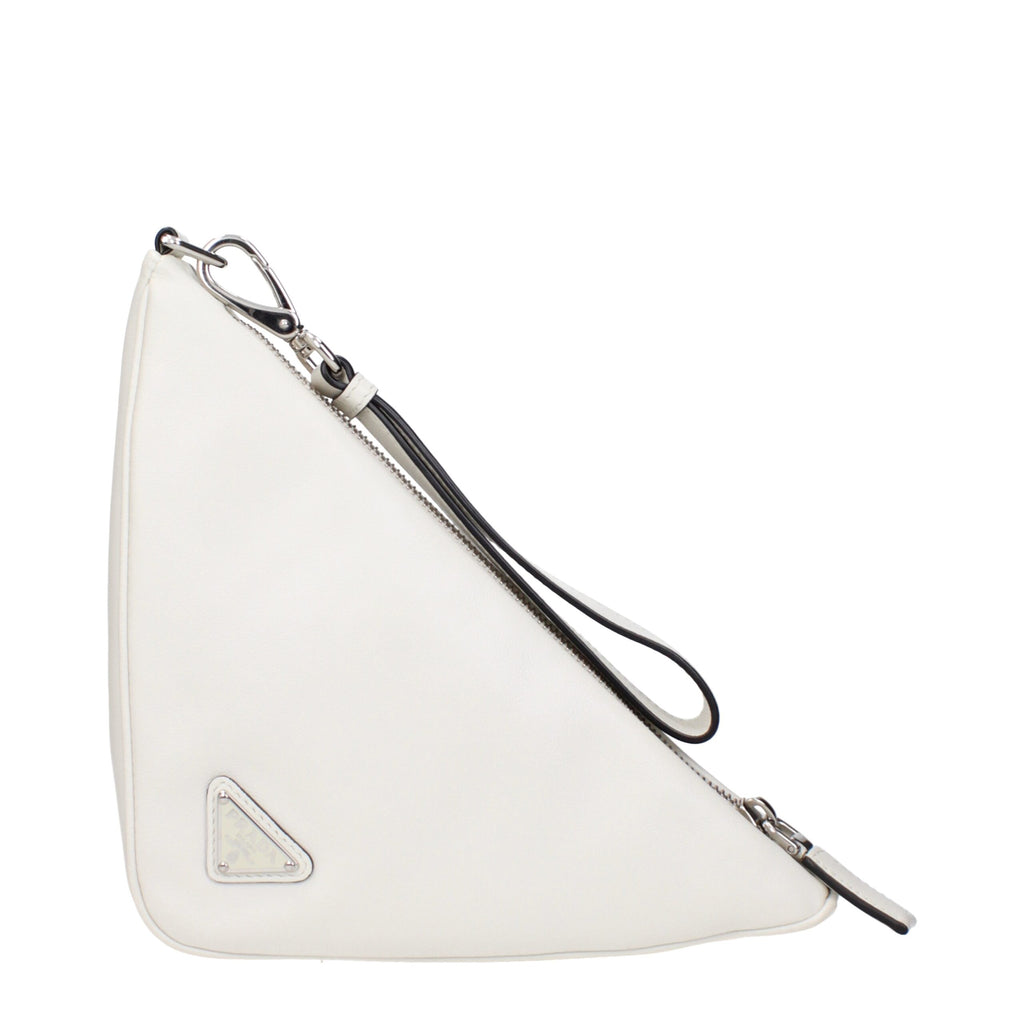 Prada - White Leather Clutch Bags