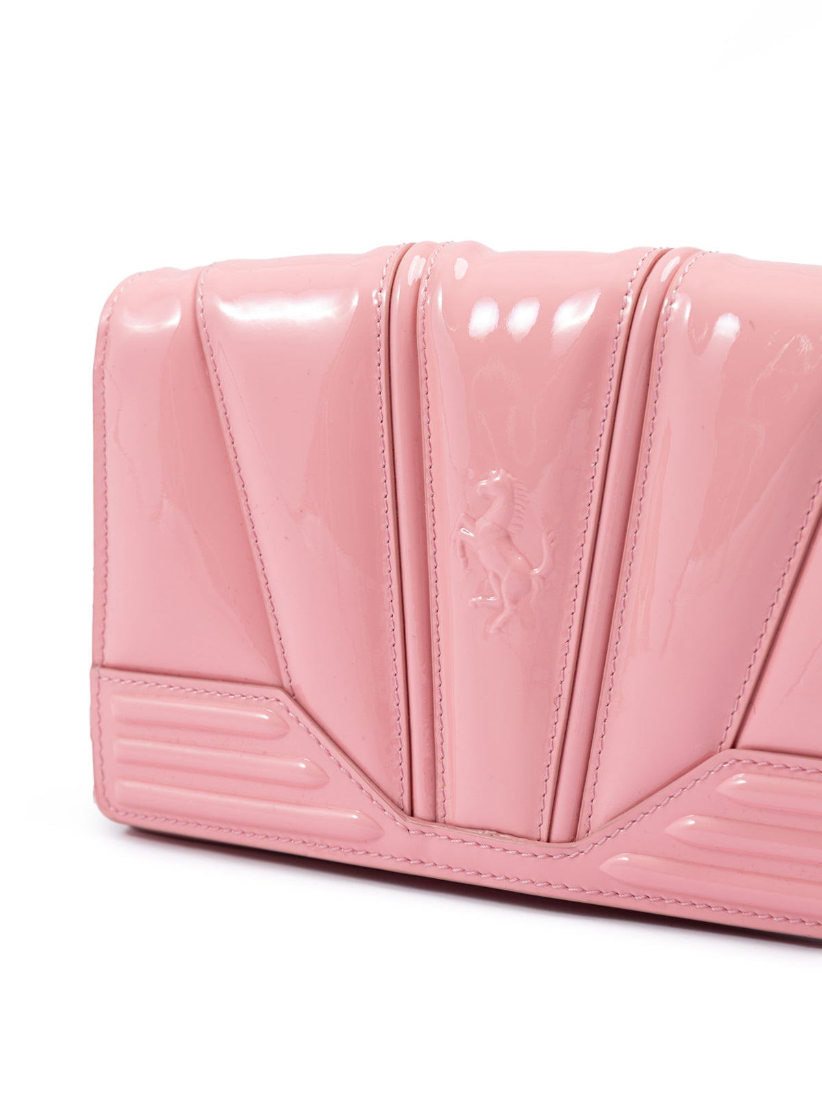Ferrari - Pink GT patent leather bag with chain