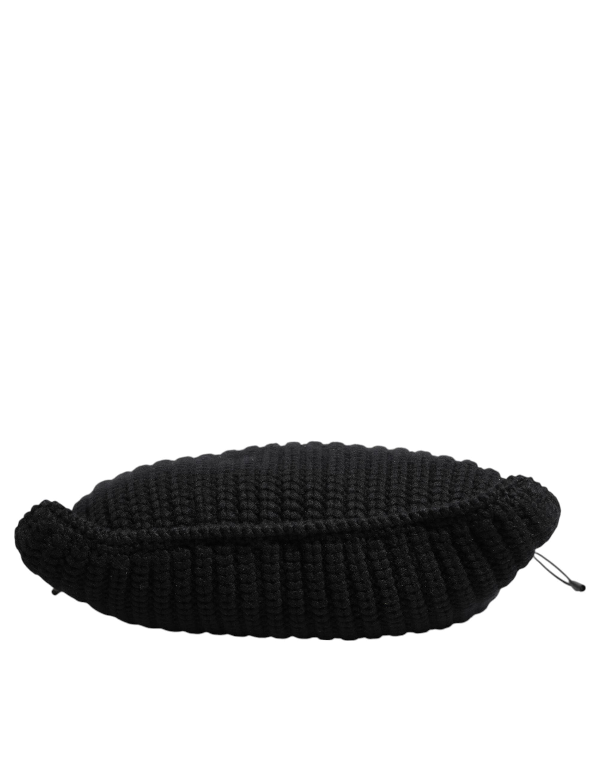 Dolce & Gabbana - Black Cashmere Knitted Leather Shoulder Women Borse Bag