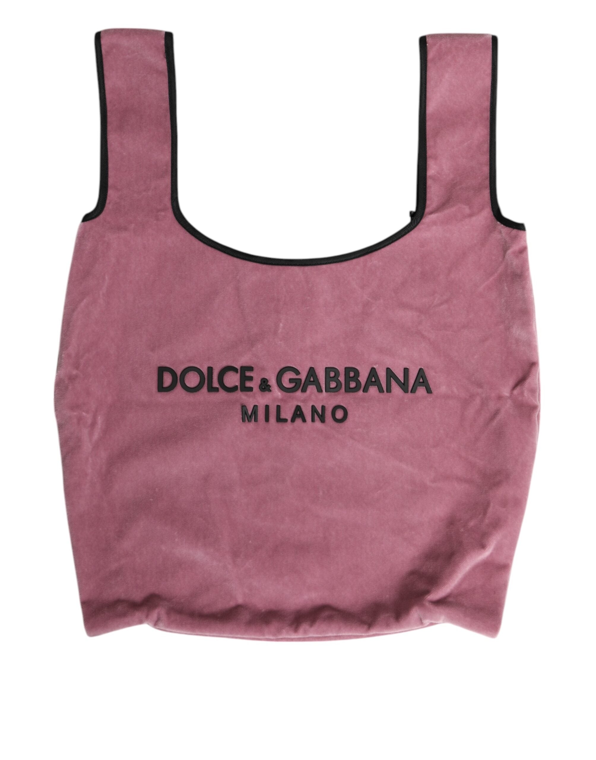 Dolce & Gabbana - Pink Cotton Velvet DG MILANO Shoulder Shopping Borse Bag