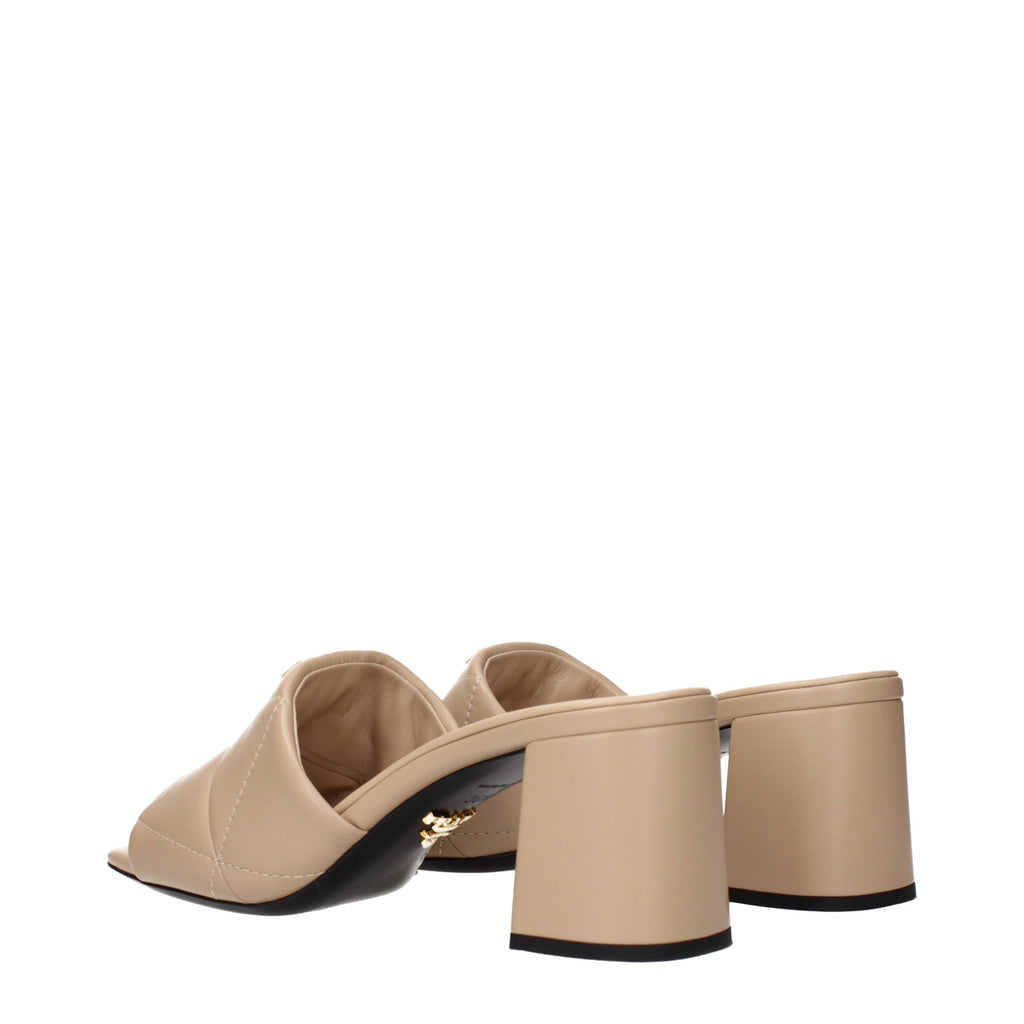 Prada - Beige Leather Slippers Sandals