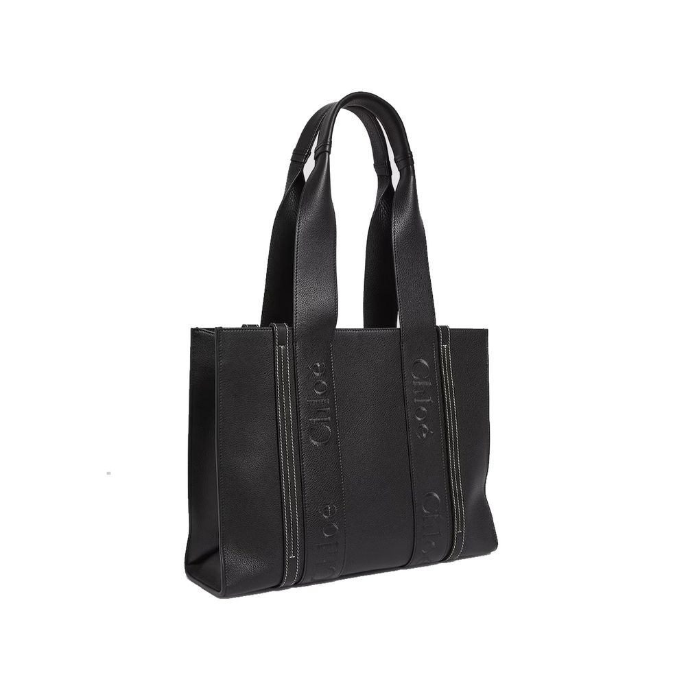 Chloé - Woody Medium Leather Tote Bag