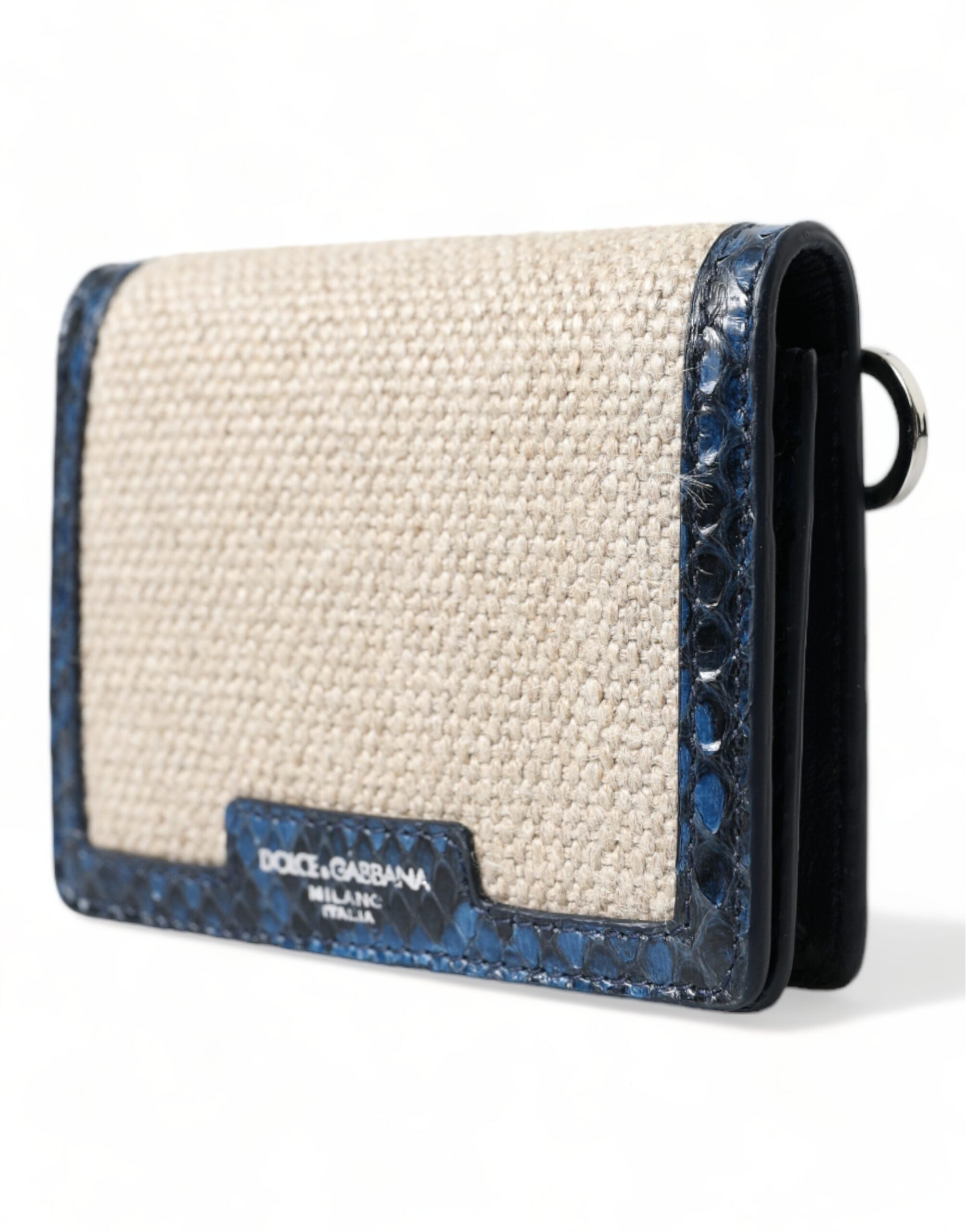 Dolce & Gabbana - Beige Raffia Blue Leather Trim Mini Shoulder Purse Crossbody Bag