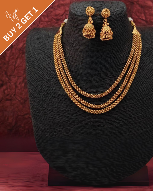 Arohini – Antique 3-Layer High Gold Necklace Set