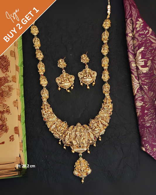 Charvitha - Temple-style long necklace set