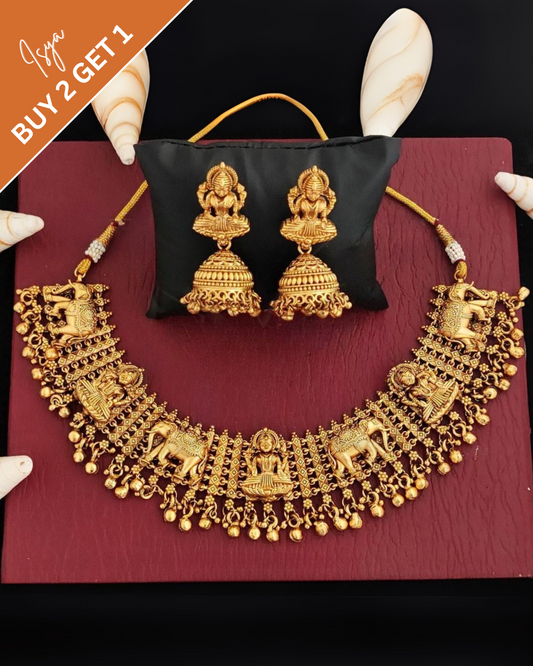 Ilisha – Antique High Gold Designer Necklace Set