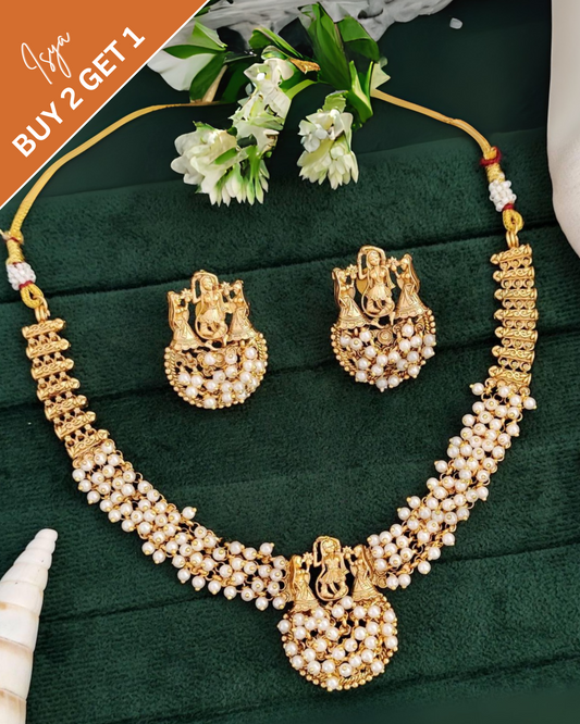 Kanakshi - Rajwadi Polish Short Necklace Set