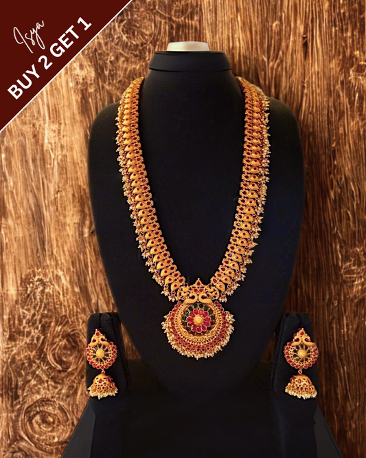 Kshirvani – Floral Triangle Long Necklace