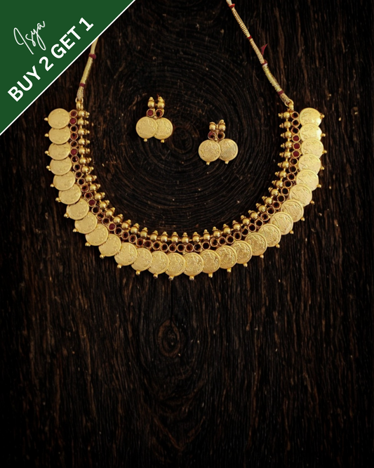Lakshmi Chandraharam - South Style Kasu Mala Necklace