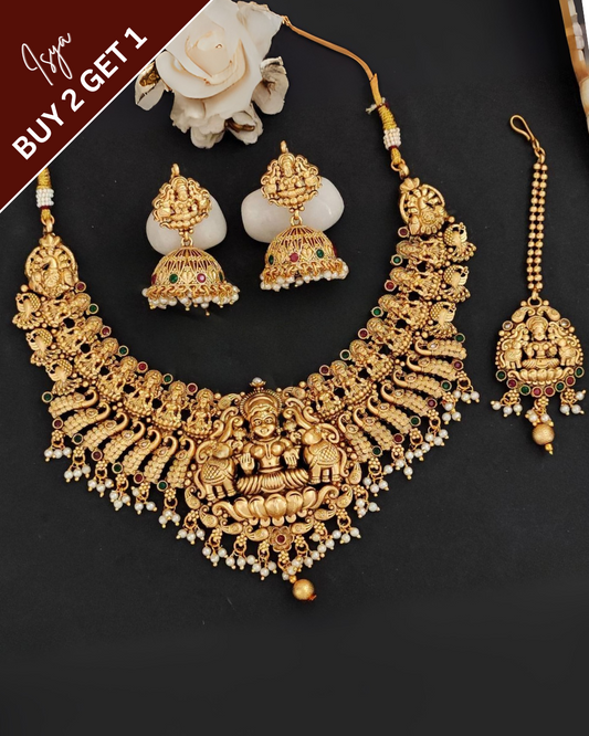 Padmakshi – Rajwadi Lakshmi Temple Necklace Set