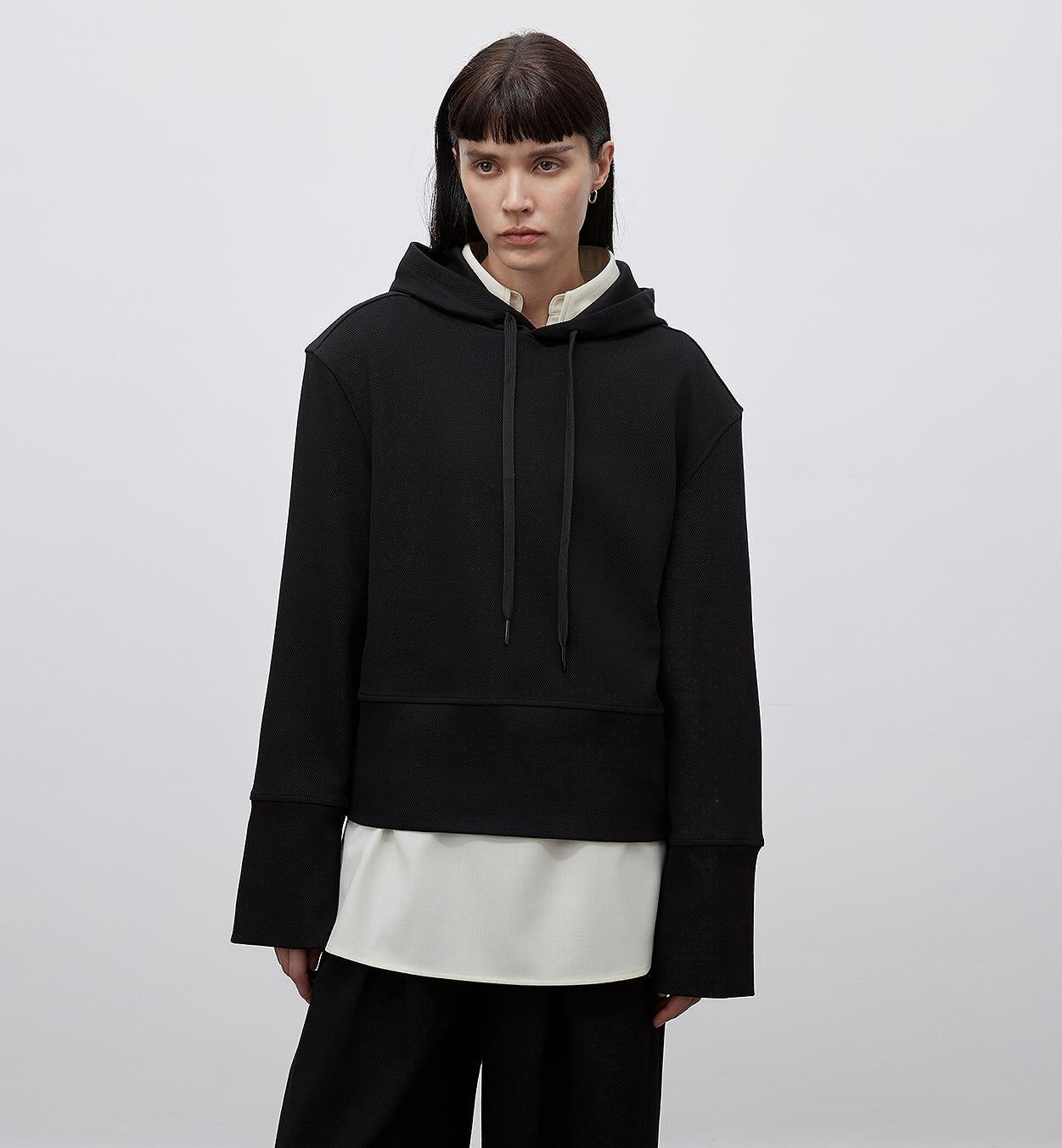 "Time Travel" Short Hooded Sweatshirt for Women, Sports Style Set, Autumn and Winter Casual Sweatpants With Straight-Leg