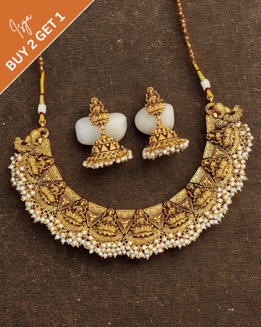 Tanvica – Temple Designer Short Necklace Set